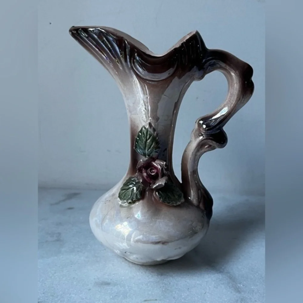 Vintage Ceramic Vase with Floral Design